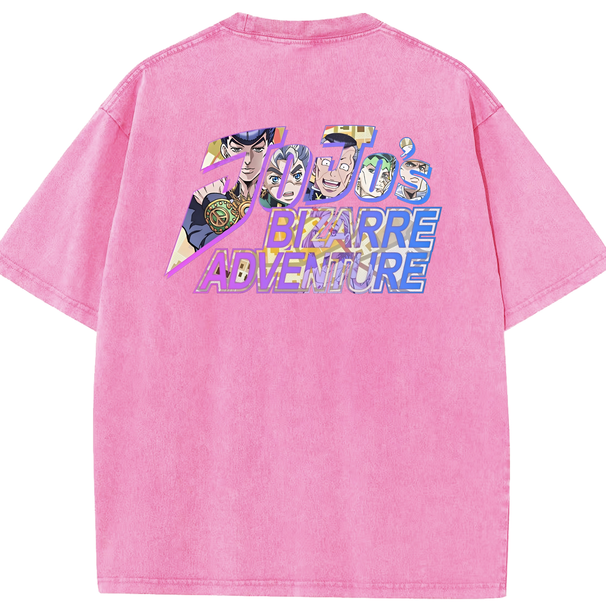 （画像用） ジョジョの奇妙な冒険 JoJo's Bizarre Adventure 綿100% ヴィンテージ風 半袖Tシャツ（背面プリント）